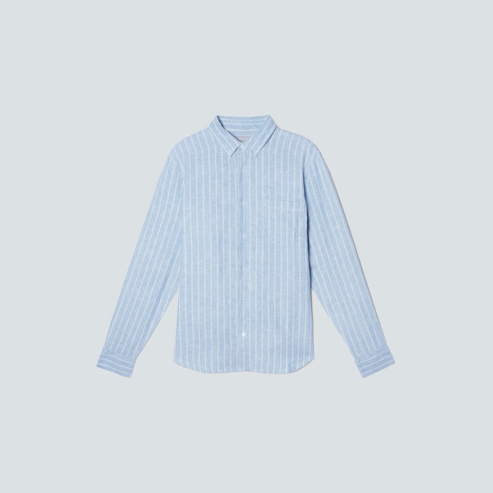 The Classic Shirt in Linen | White / Blue