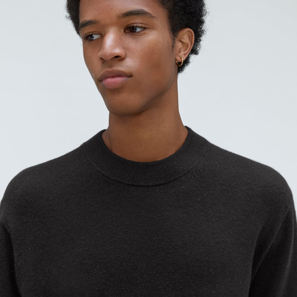 The Merino-Blend Crewneck Sweater | Black