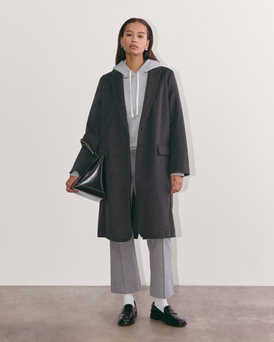 The Topcoat in Wool | Dark Charcoal Melange