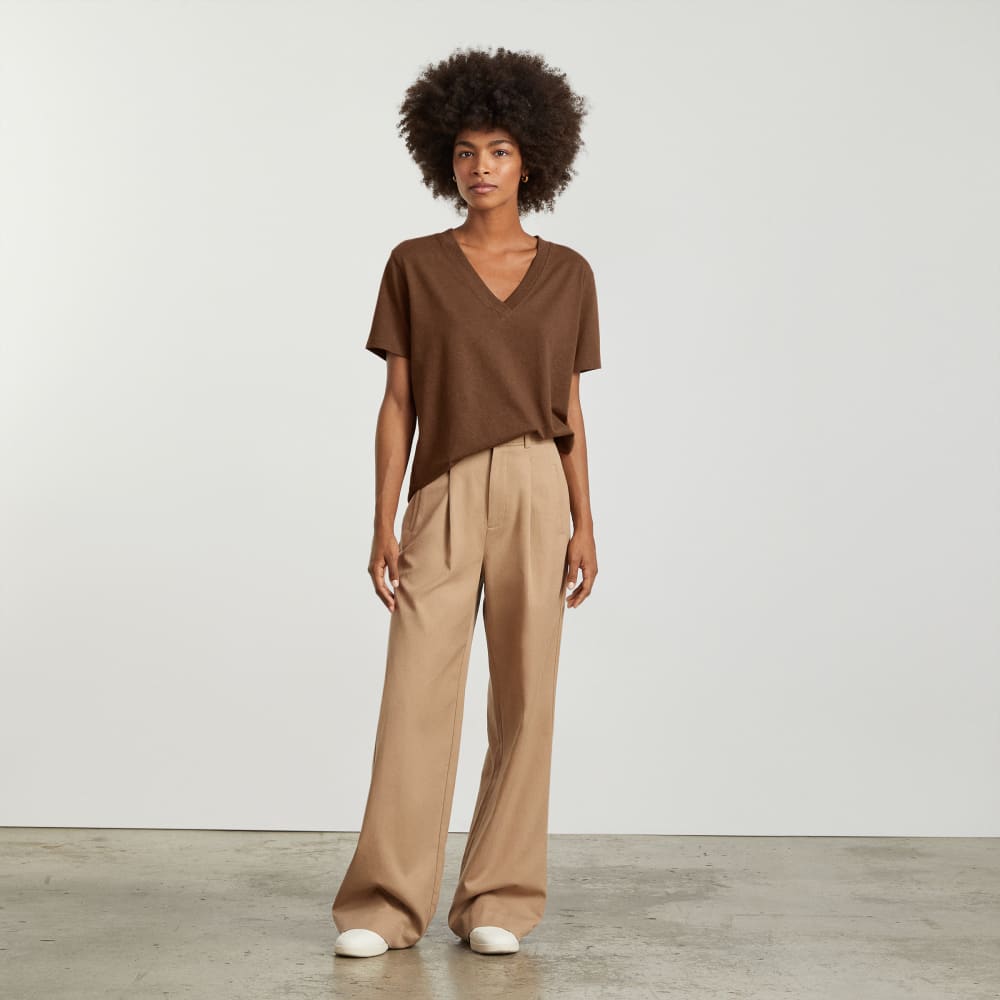 The Vintage V-Neck Hemp Tee | Espresso