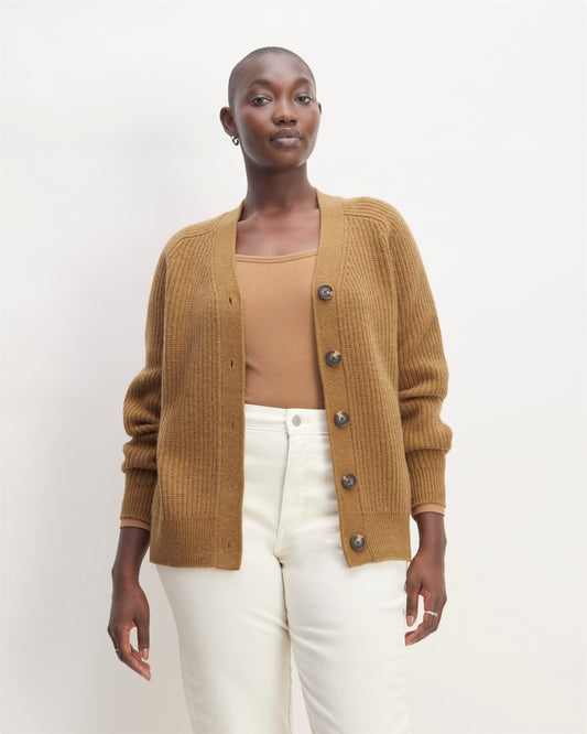 The Felted Merino Cardigan | Deep Camel