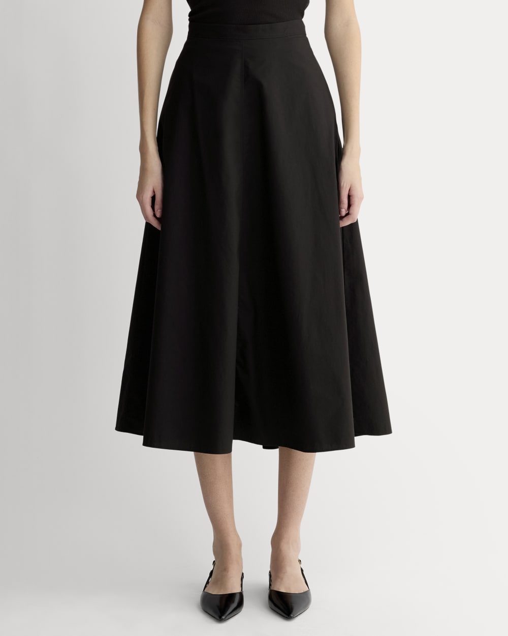 The Midi Skirt in Ultrasoft Cotton | Black