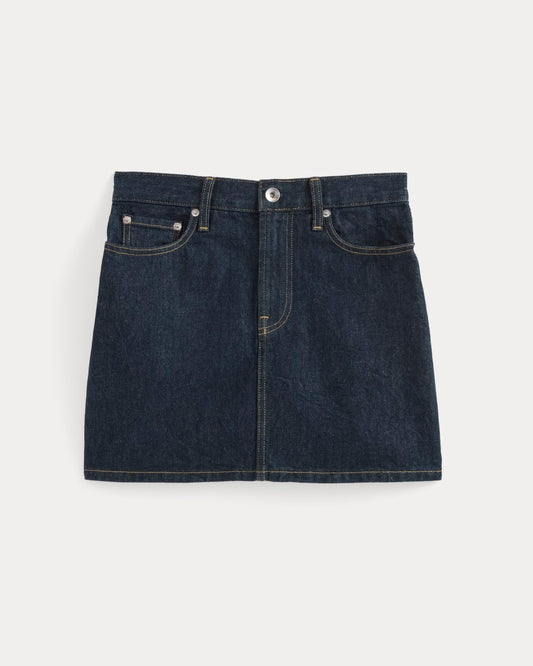 The Denim Mini Skirt | Dark Indigo