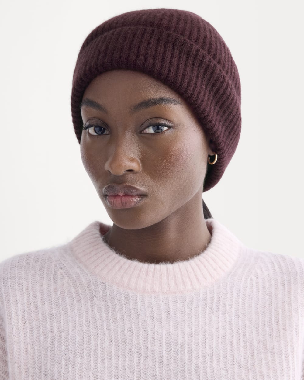 The Cashmere Ribbed Beanie | Wine