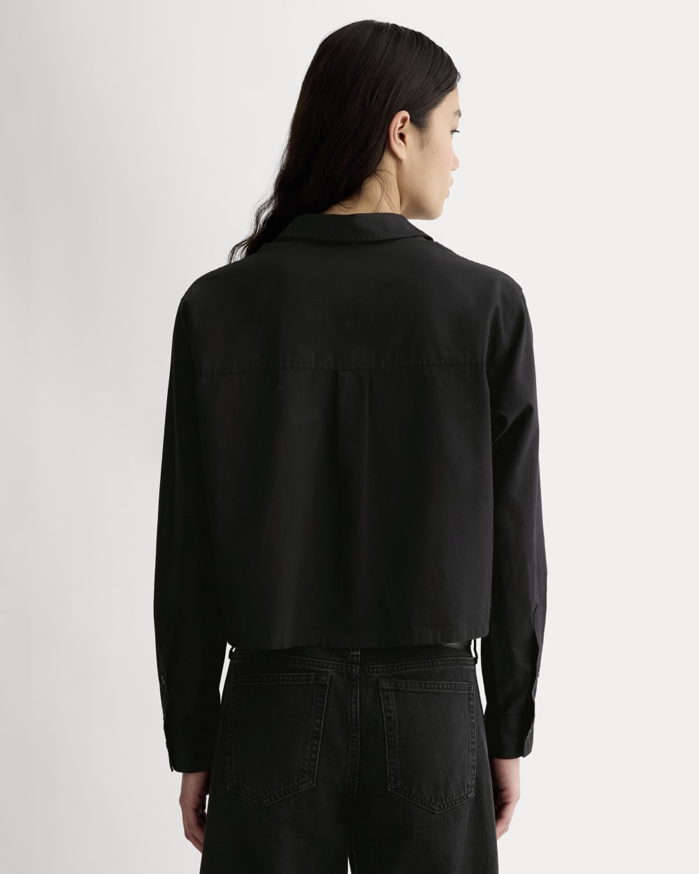 The Way-Short Shirt in Silky Cotton | Black