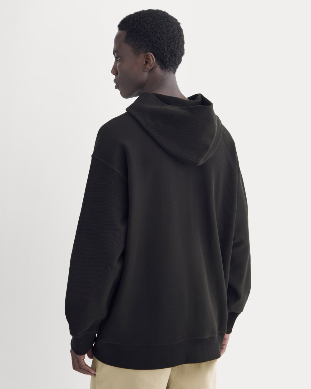 Twill Terry Jacquard Hoodie | Black