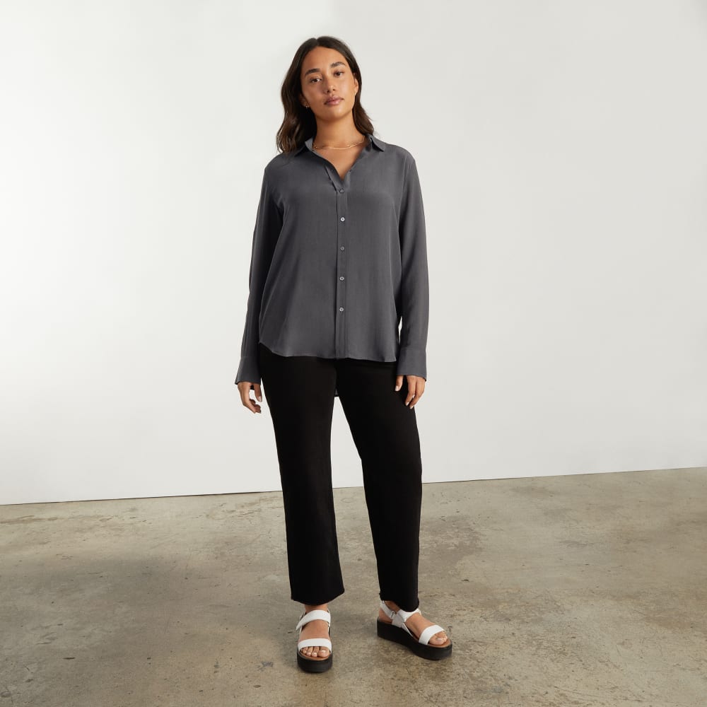 The Must-Have Shirt in Washable Silk | Slate Grey