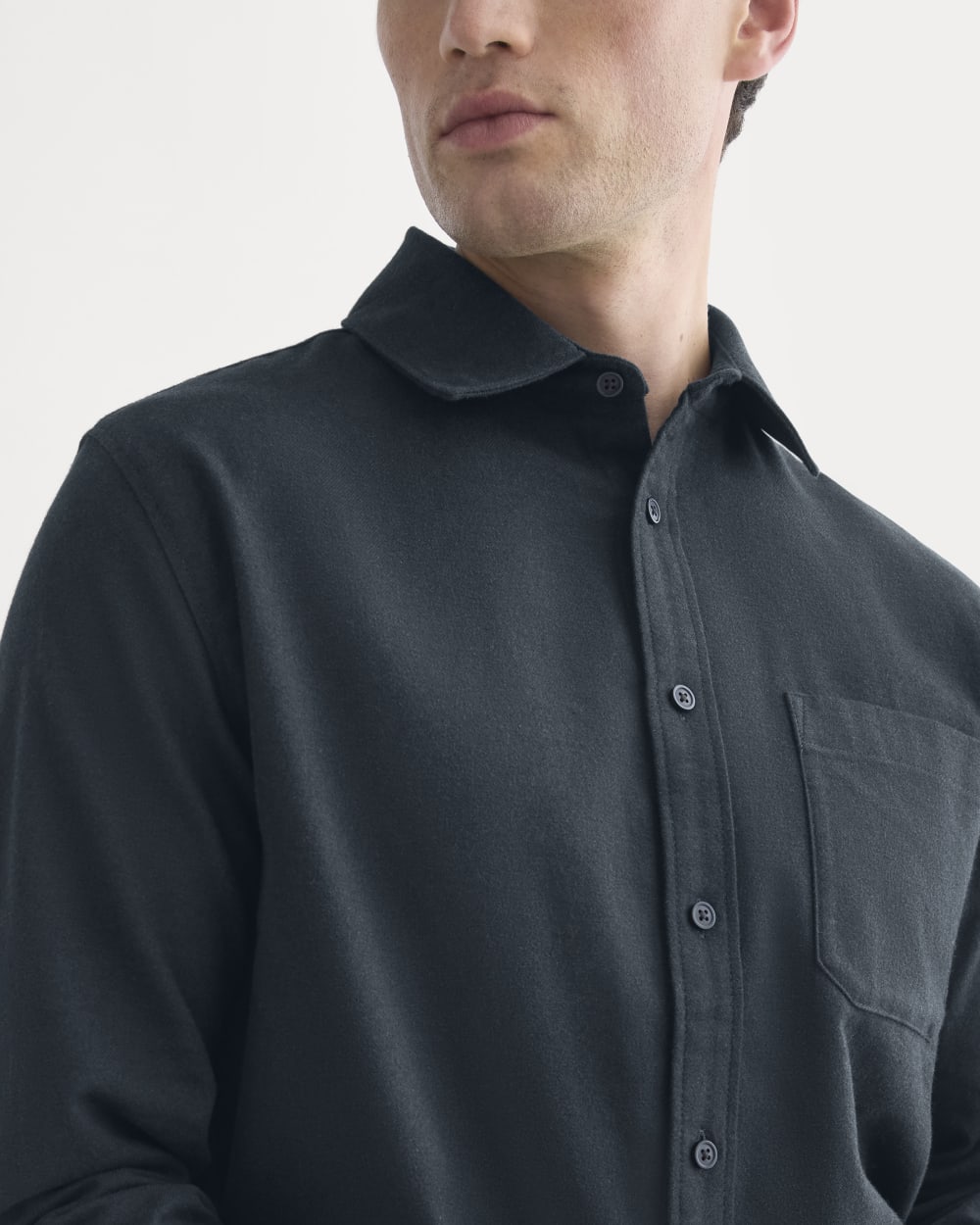 Brushed Flannel Shirt | Heathered Navy