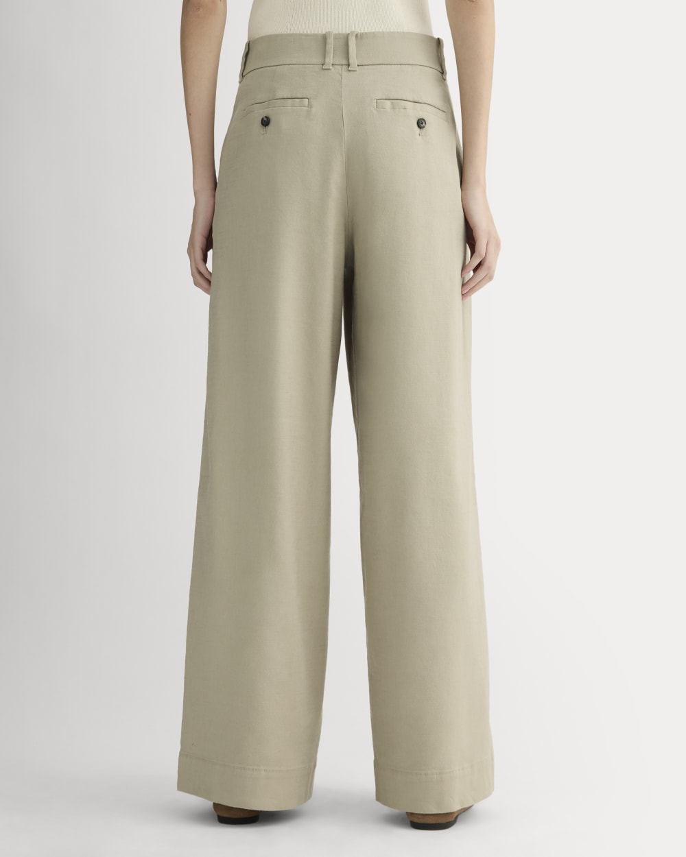 The Wide-Leg Pant in Stretch Linen | Trench Coat Khaki