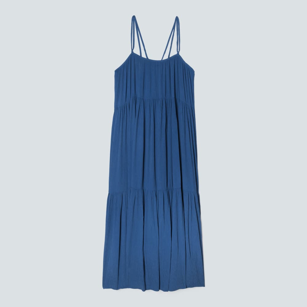The Naia™ Ripple Tiered Maxi Dress | Deep Blue