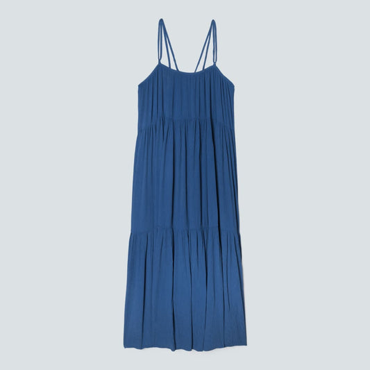 The Naia™ Ripple Tiered Maxi Dress | Deep Blue