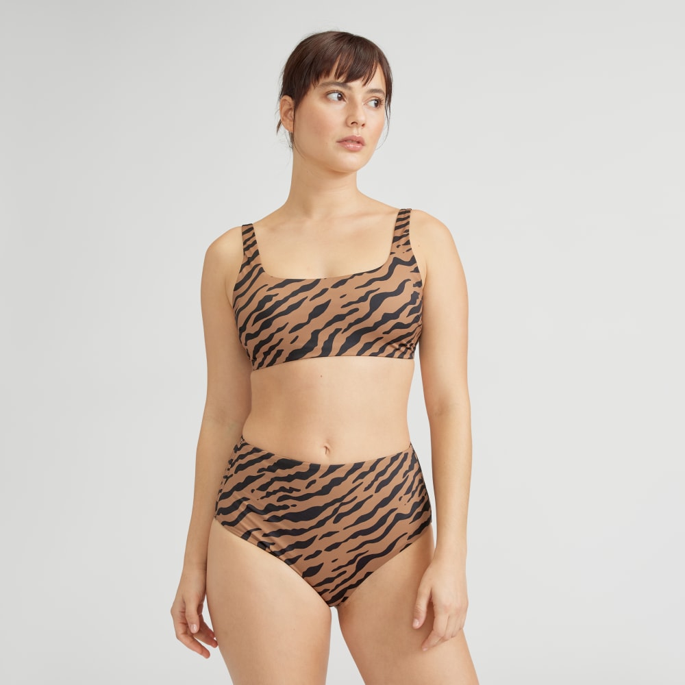 The Square-Neck Bikini Top | Tiger Stripe Toasted Coconut