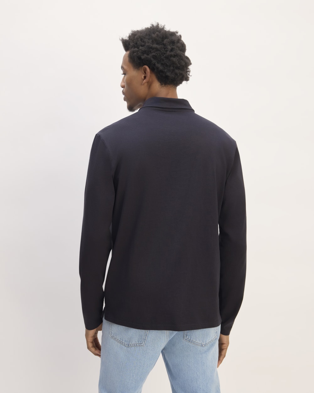 The Premium Weight Long-Sleeve Polo | Deep Navy