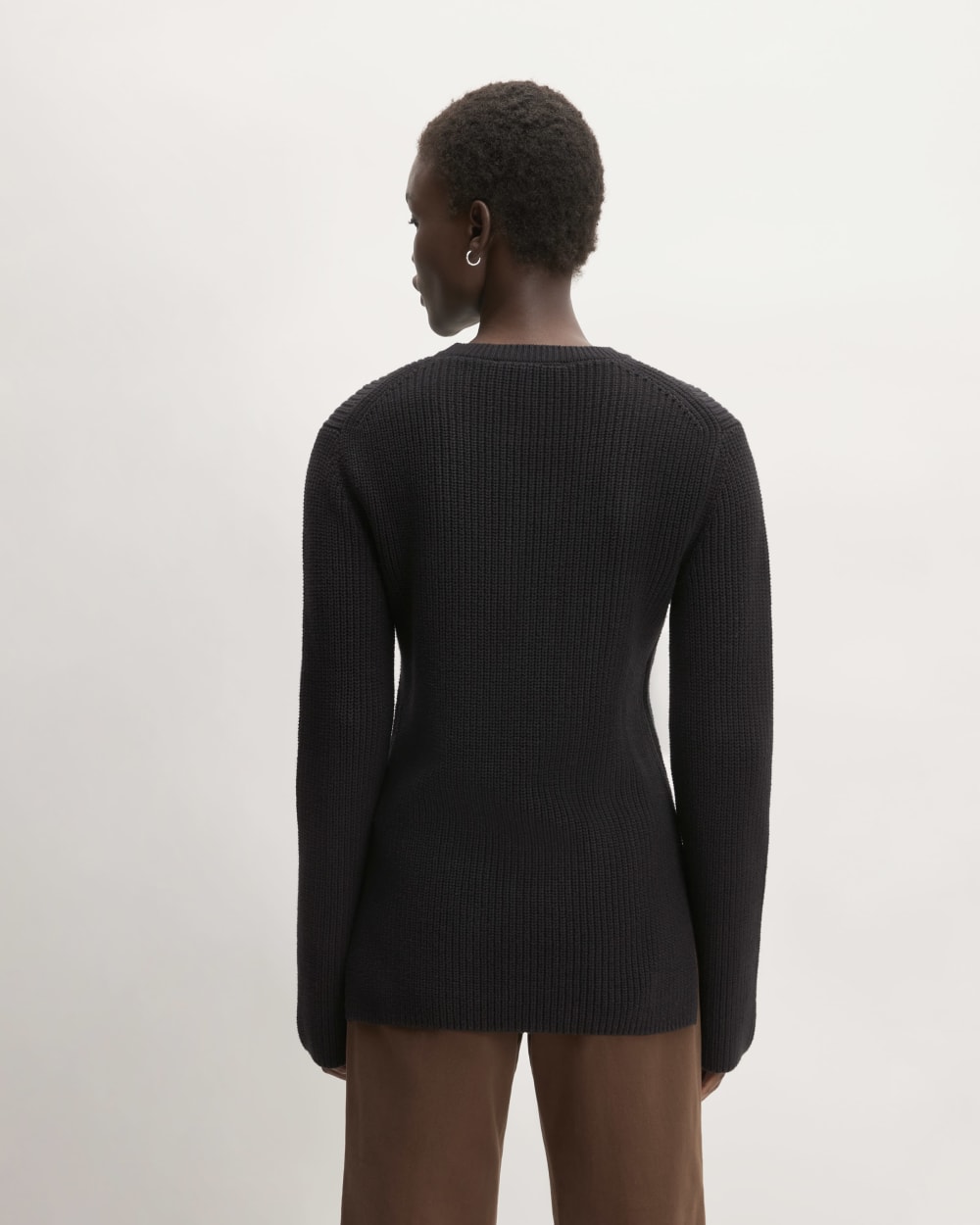 The Organic Cotton Slim Crew Sweater | Black