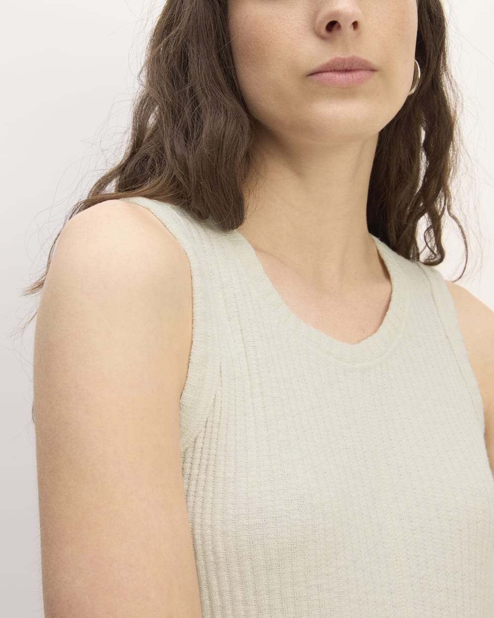The Rib-Knit A-Line Tank Dress | Bone