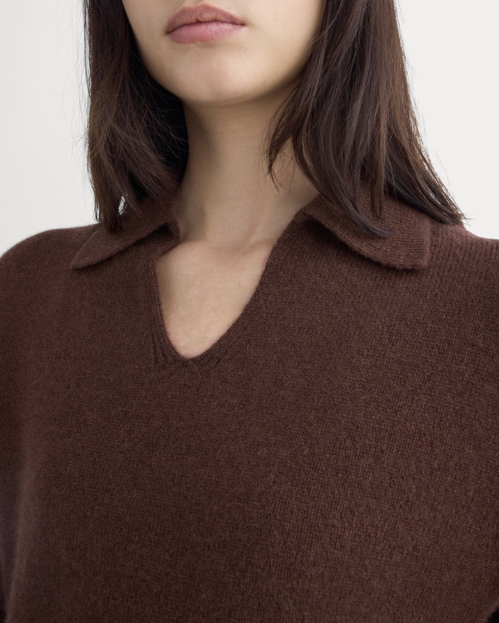 Cashmere Polo Sweater | Dark Mahogany