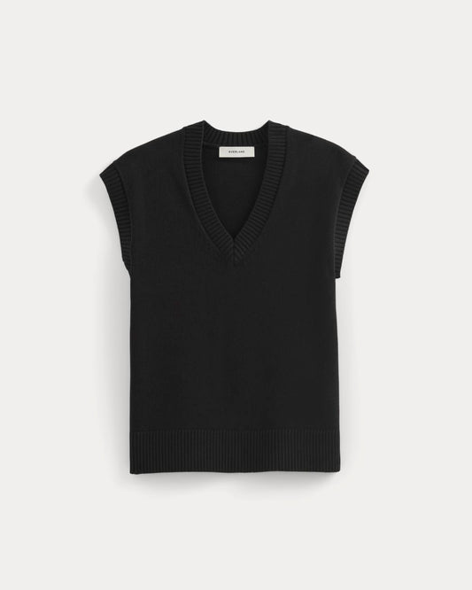 The Boxy Vest in Everyday Cotton | Black