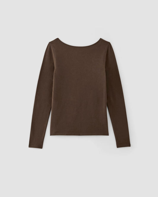 The Supima® Form Scoop-Back Tee | Cocoa