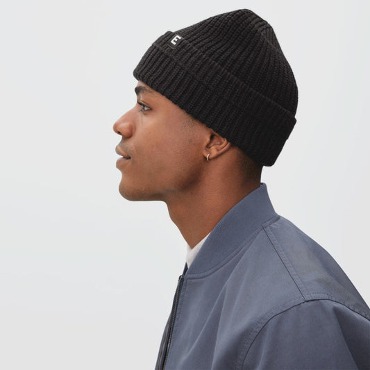 The Organic Cotton Chunky Beanie | Black