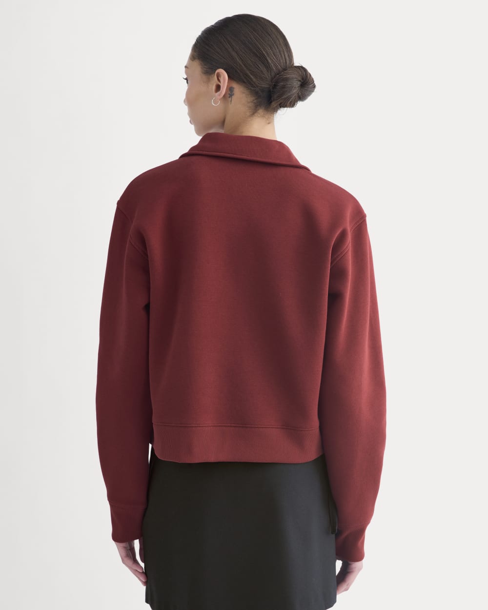 Luxe Fleece Zip Polo | Merlot