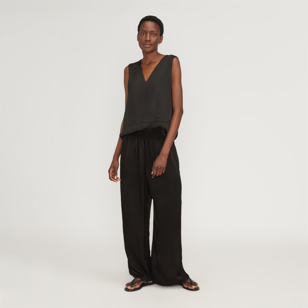 The Satin Pull-On Pant | Black
