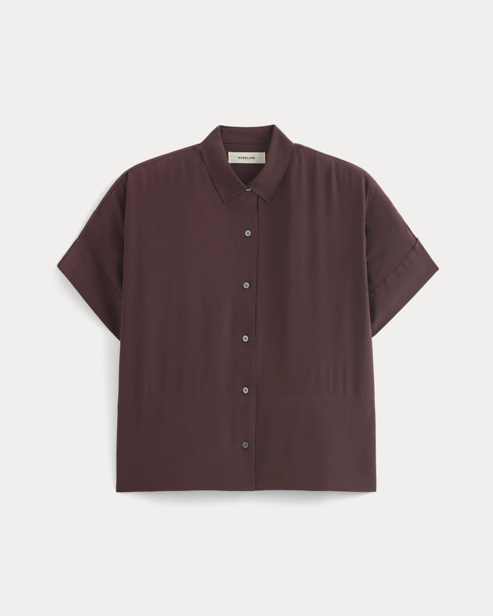 The Boxy Shirt in Washable Silk | Deep Plum