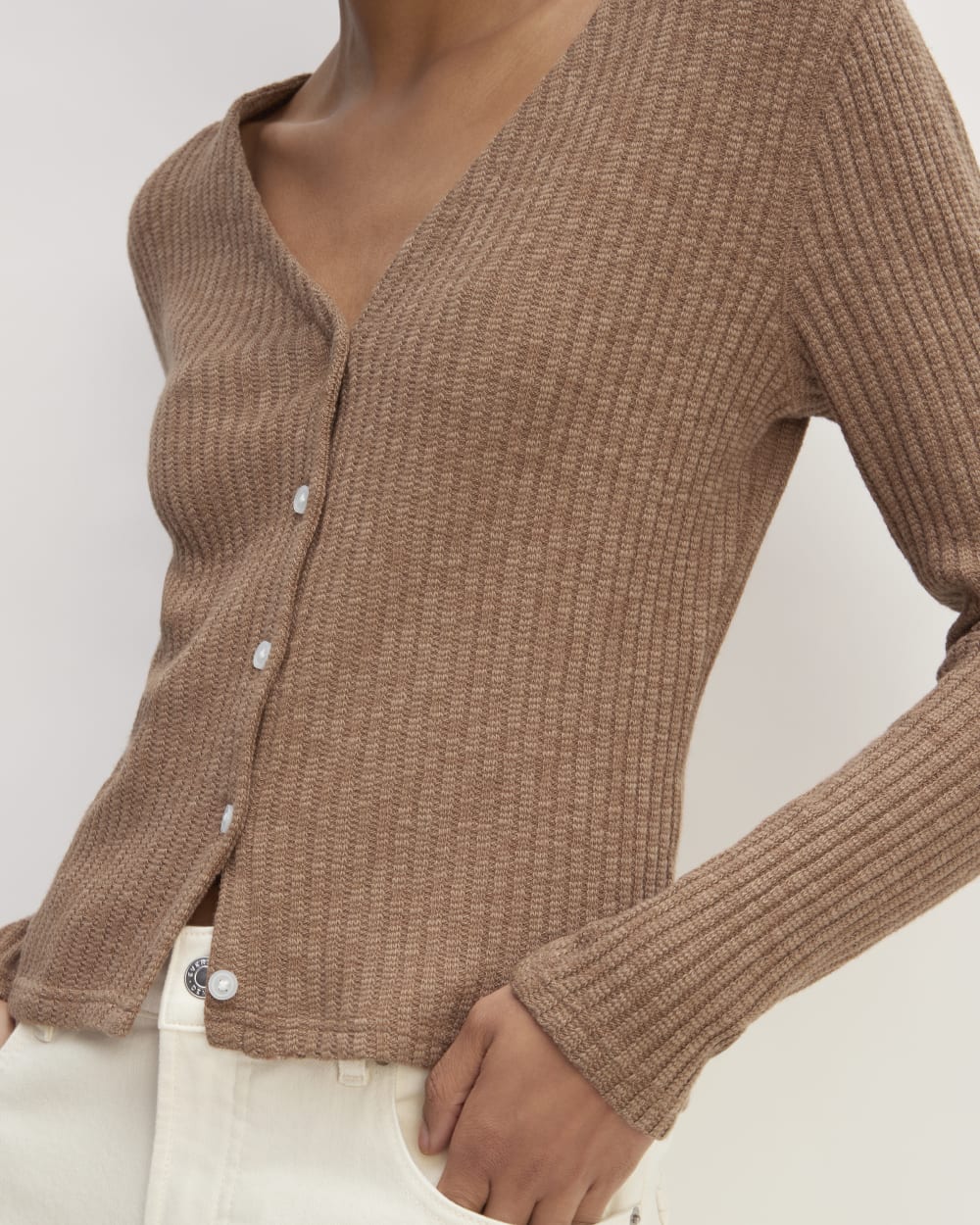 The Cozy Rib Cardigan | Carob Brown