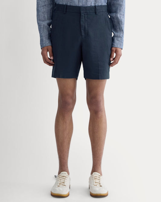 The 7 Linen Trouser Short | Navy