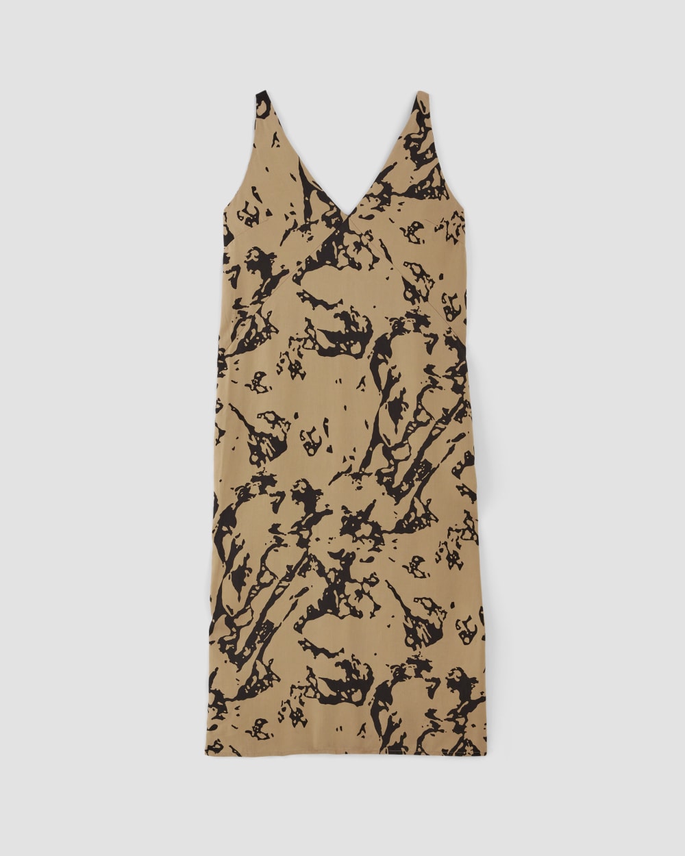The TENCEL™ Midi Slip Dress | Black / Cornstalk Abstract