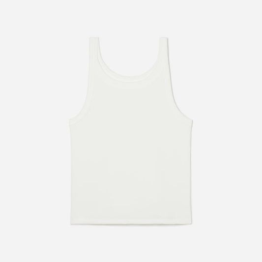 The Pima Micro-Rib Short Tank | White