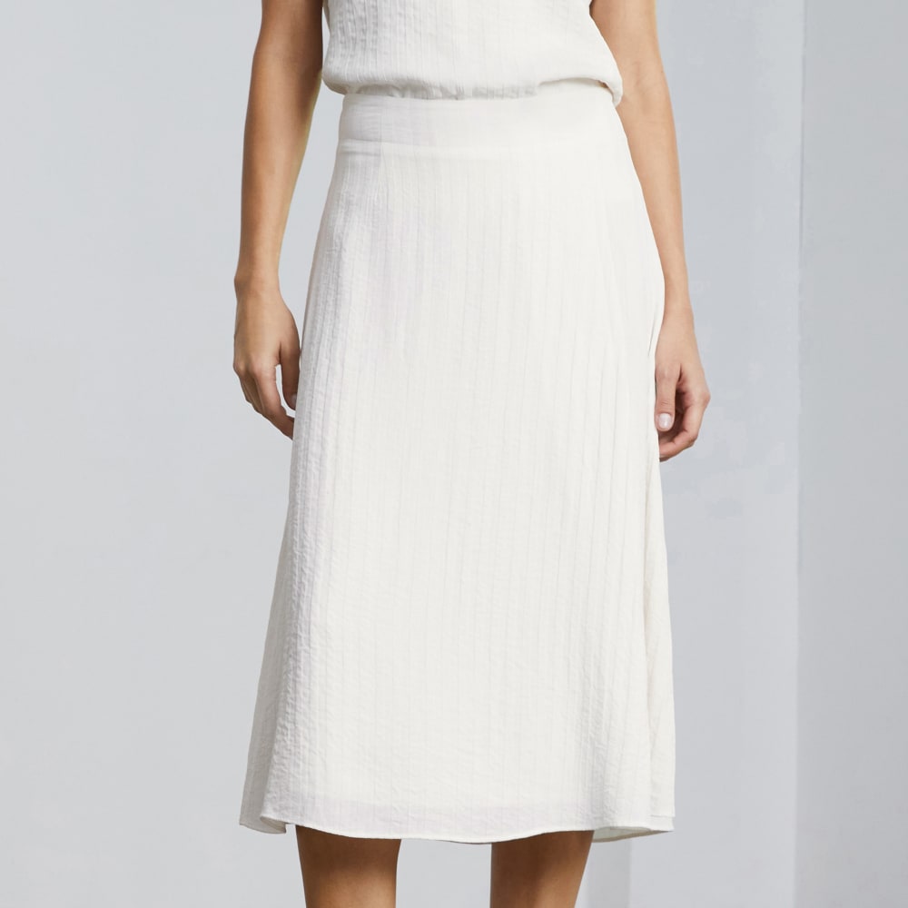 The City Stripe Midi Skirt | Bone