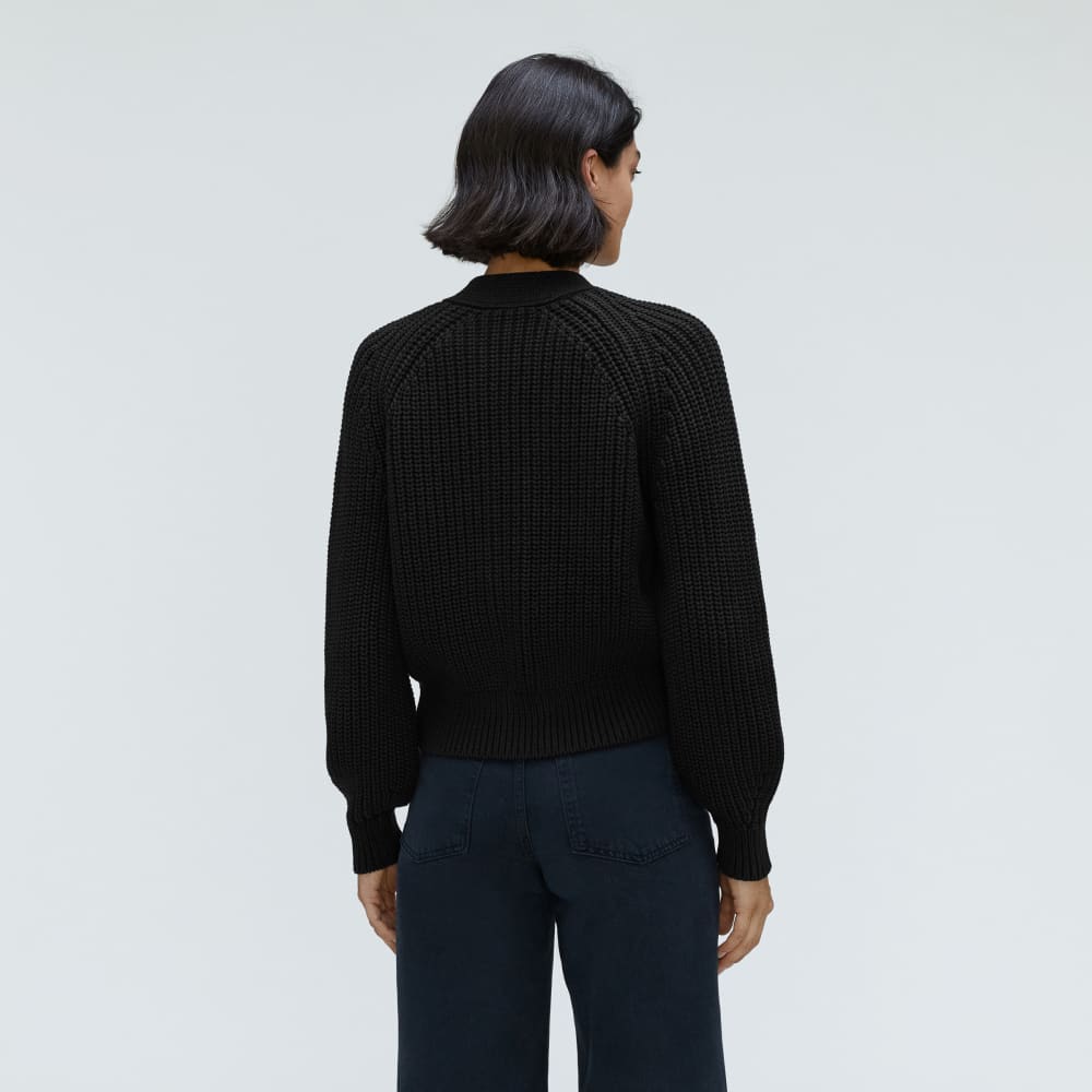 The Texture Cotton Cardigan | Black
