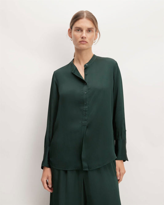 The Hammered Satin Popover Shirt | Scarab