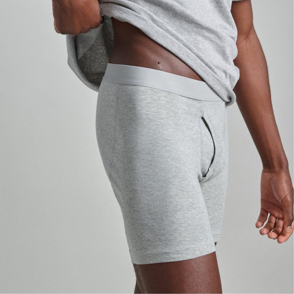 The Supima® Longer Boxer Brief | Uniform |  Heathered Grey
