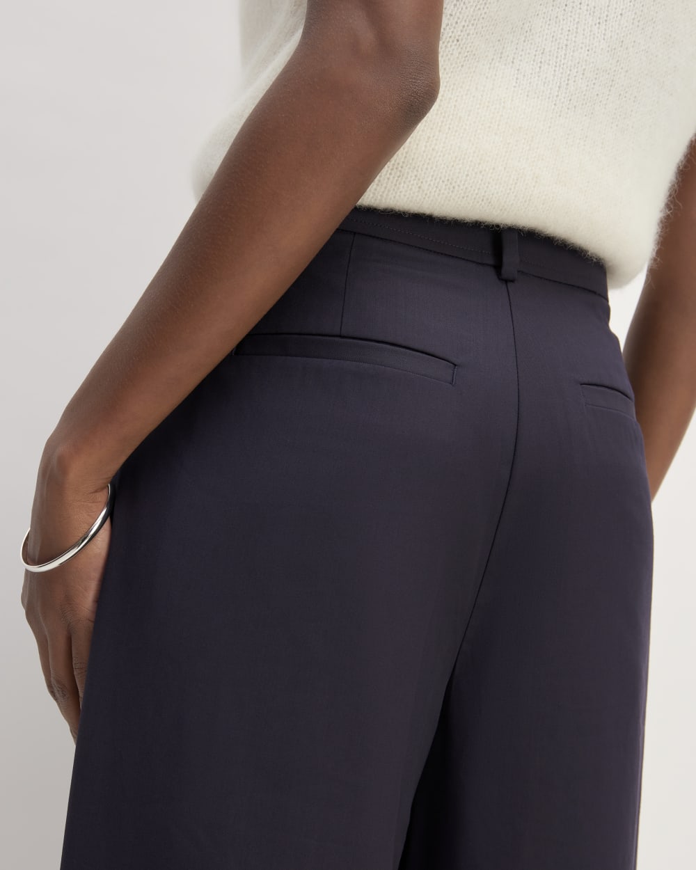 The Italian Wool Way-High® Drape Pant | Navy
