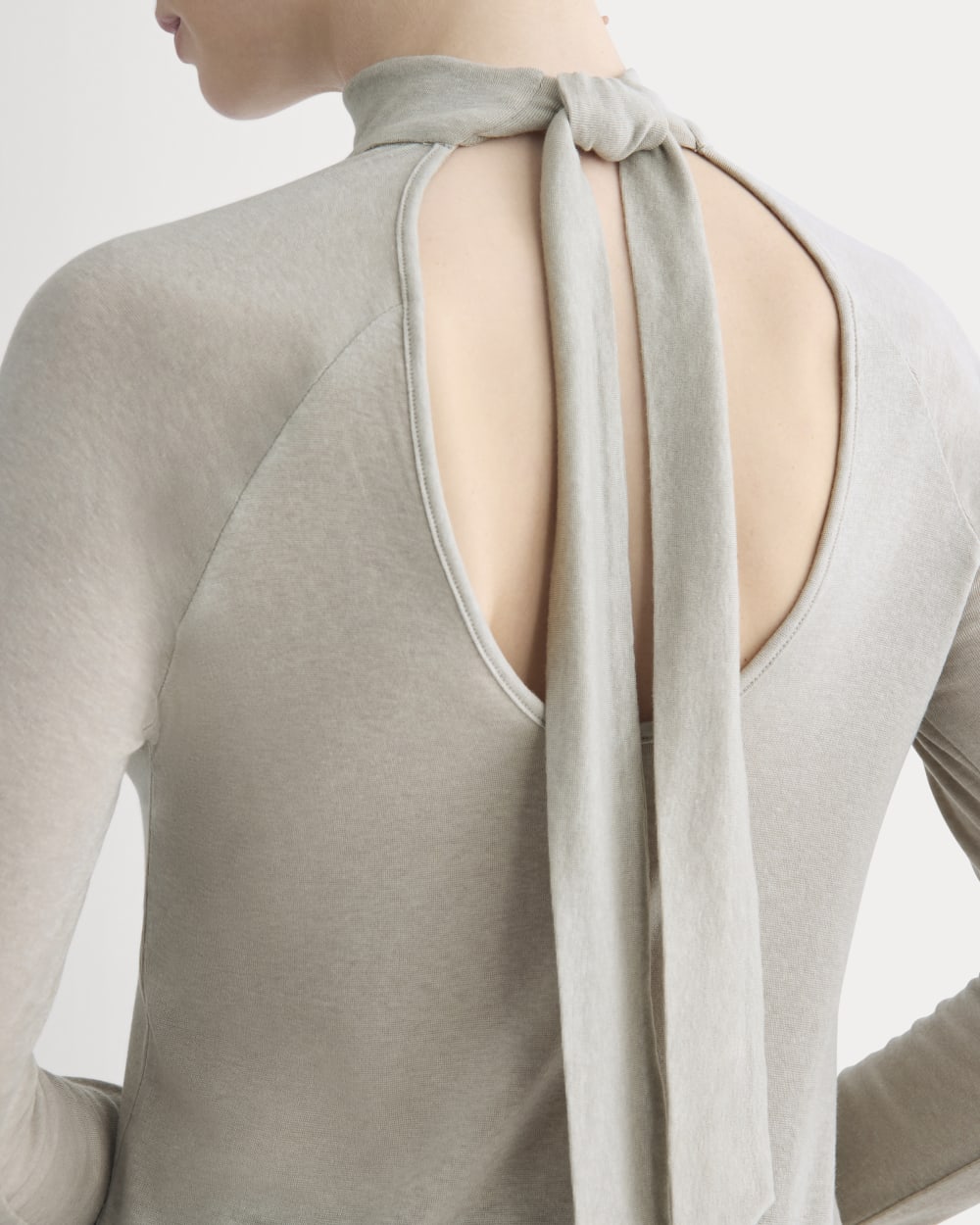 Tie-Neck Top in Butterluxe | Heather Wheat