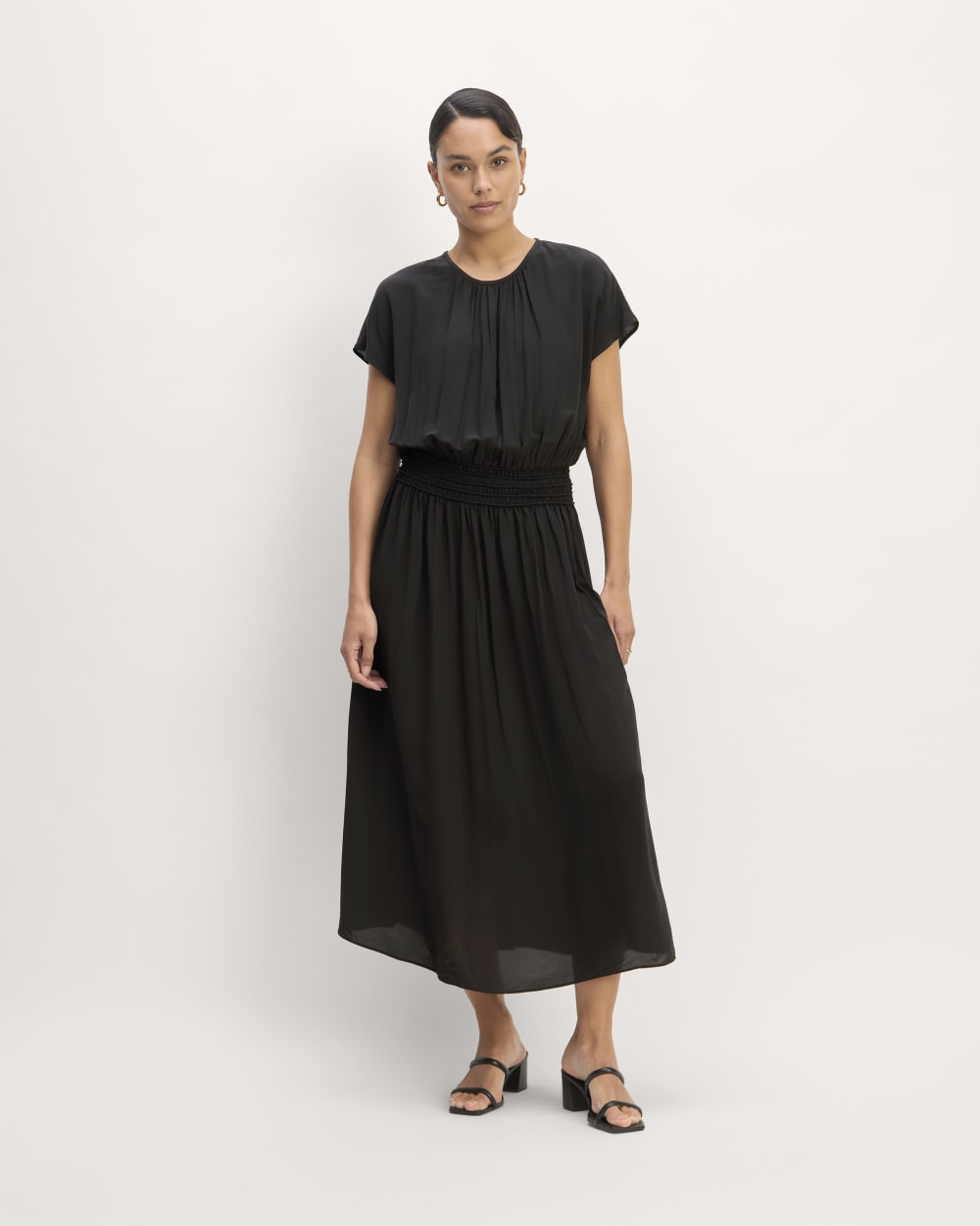 The Gathered Midi Dress | Black