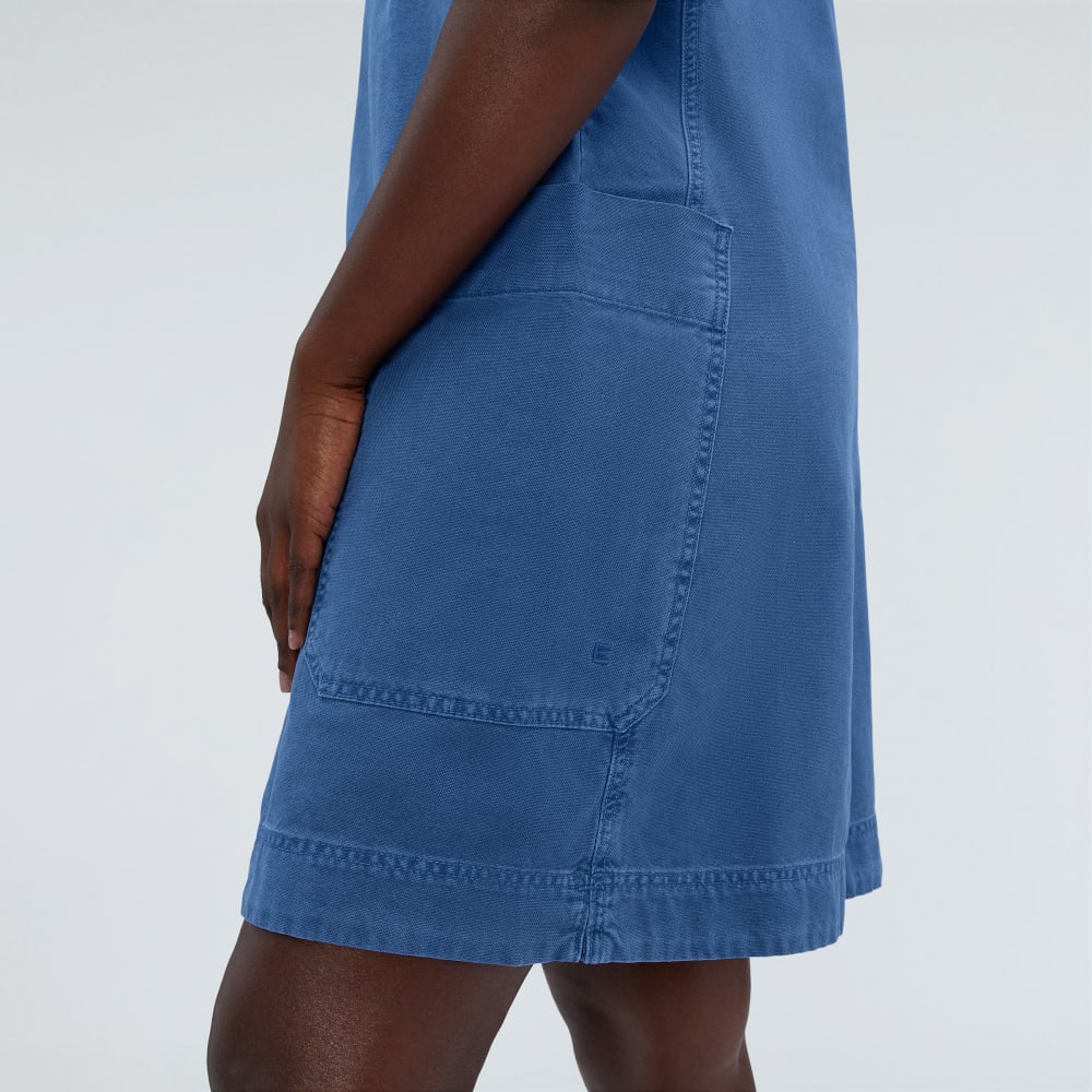The Cross-Back Apron Mini Dress | Deep Blue