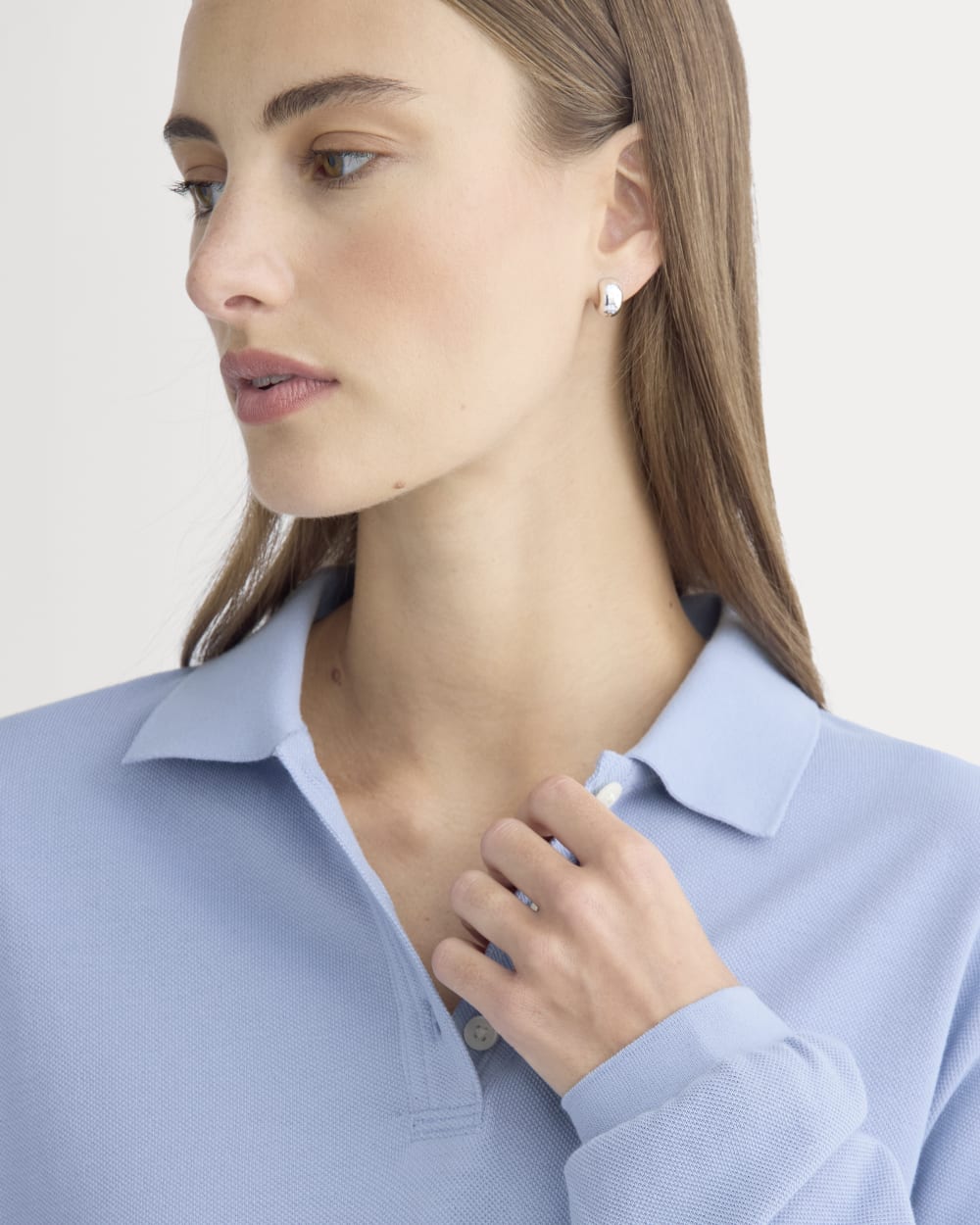 Oversized Pique Polo | Soft Blue