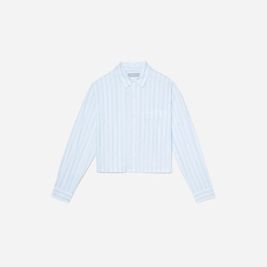 The Way-Short Shirt in Silky Cotton |  Mariner Blue / White