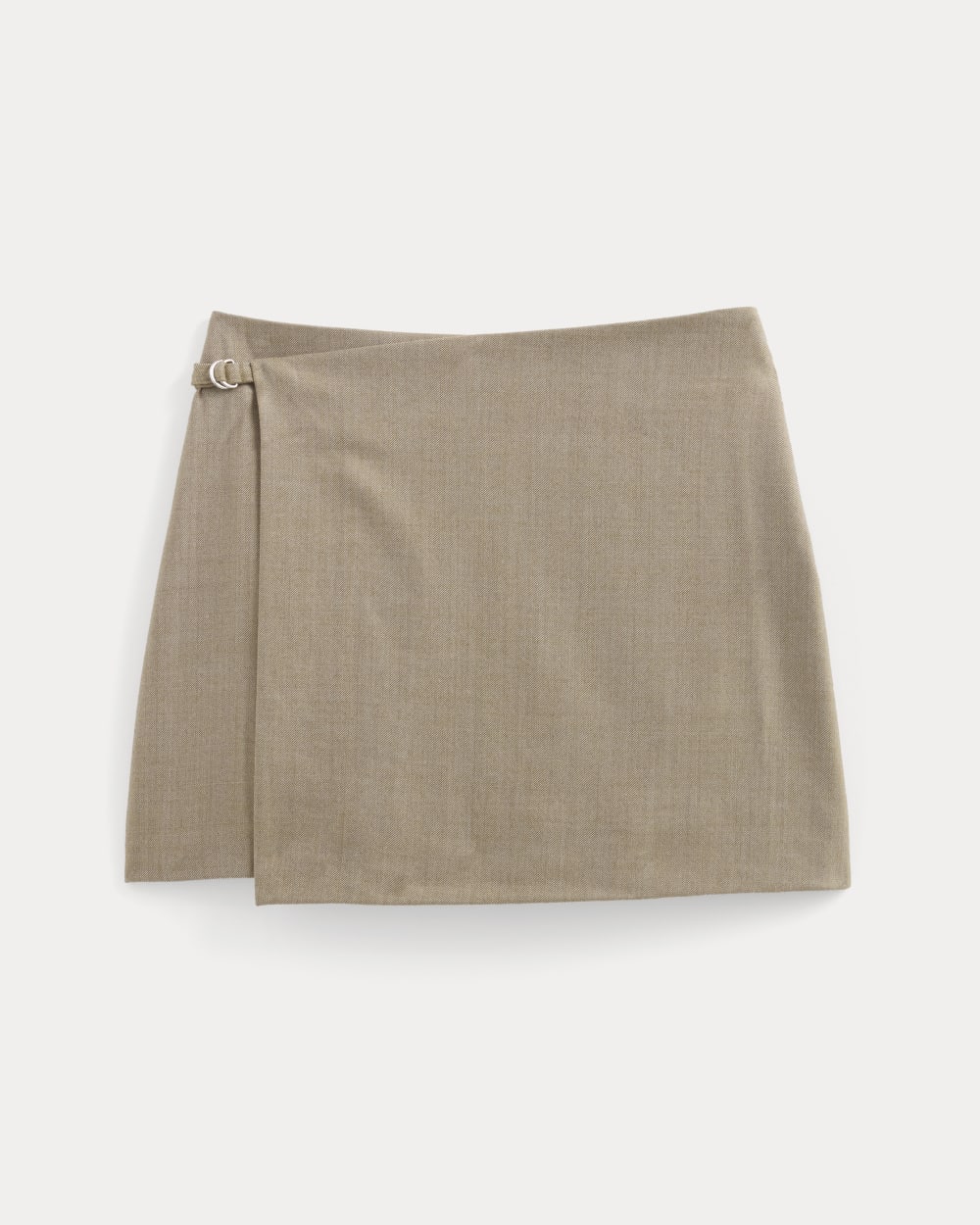 Wrap Mini Skort in Tailor Twill | Light Taupe