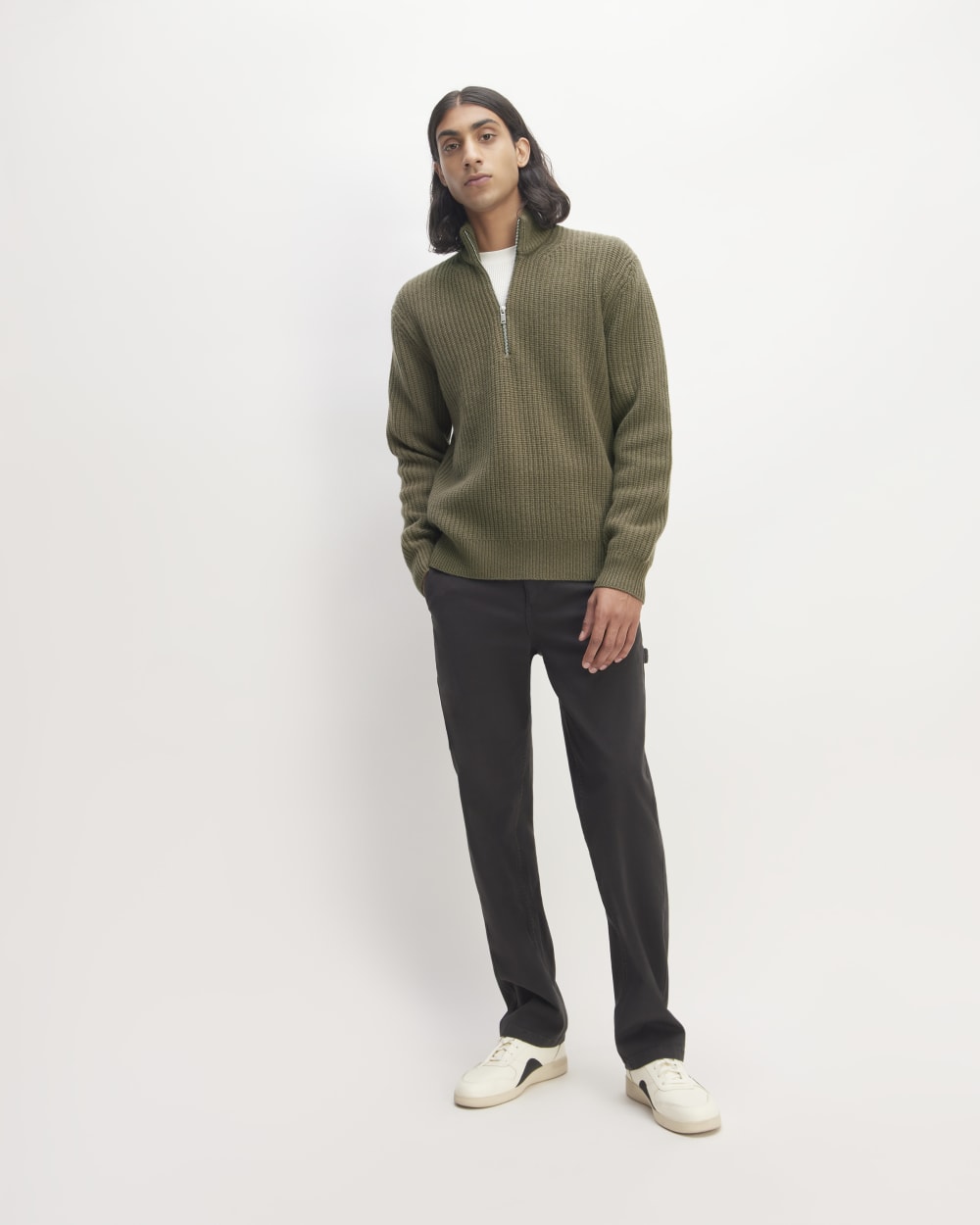 The Felted Merino Half-Zip Sweater | Kalamata