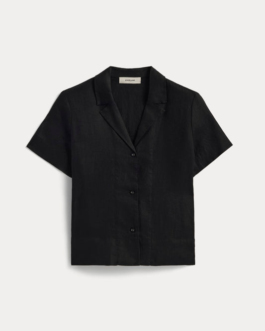 The Notch Shirt in Linen | Black