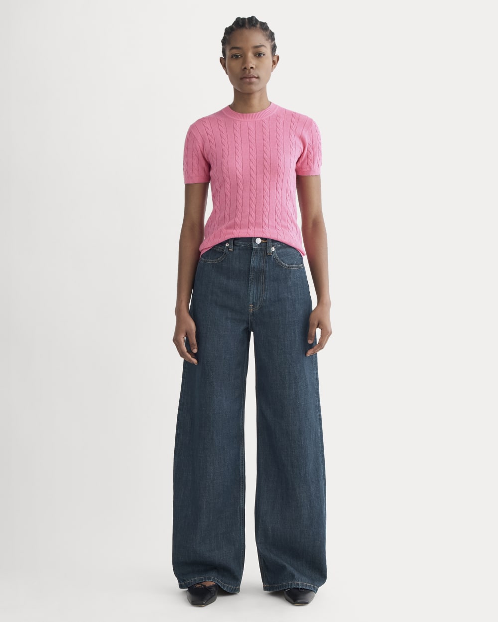 The Cable Crew in Cotton Cashmere | Deep Pink