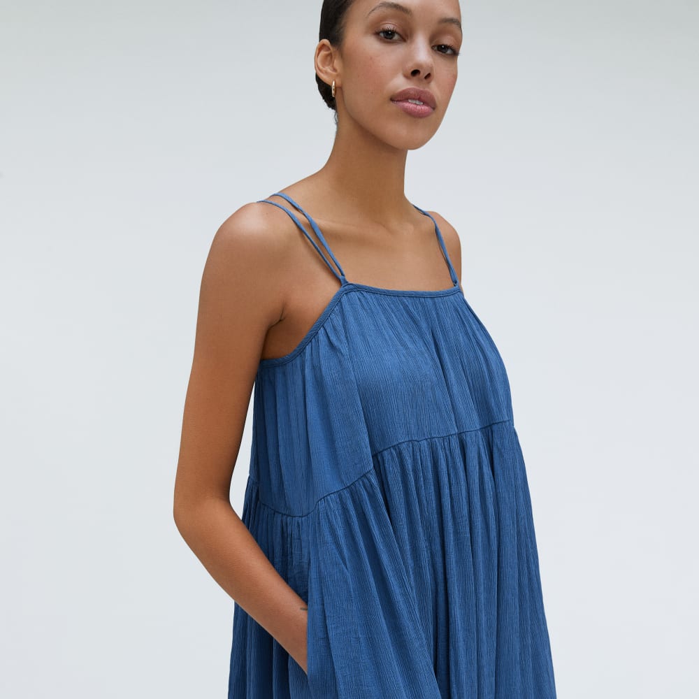 The Naia™ Ripple Tiered Maxi Dress | Deep Blue