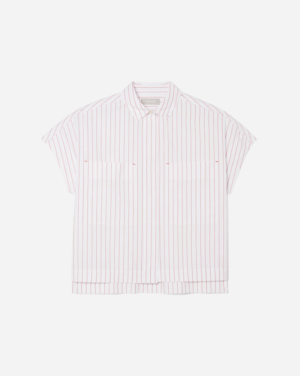 The Short-Sleeve Box Shirt | Red Pinstripe