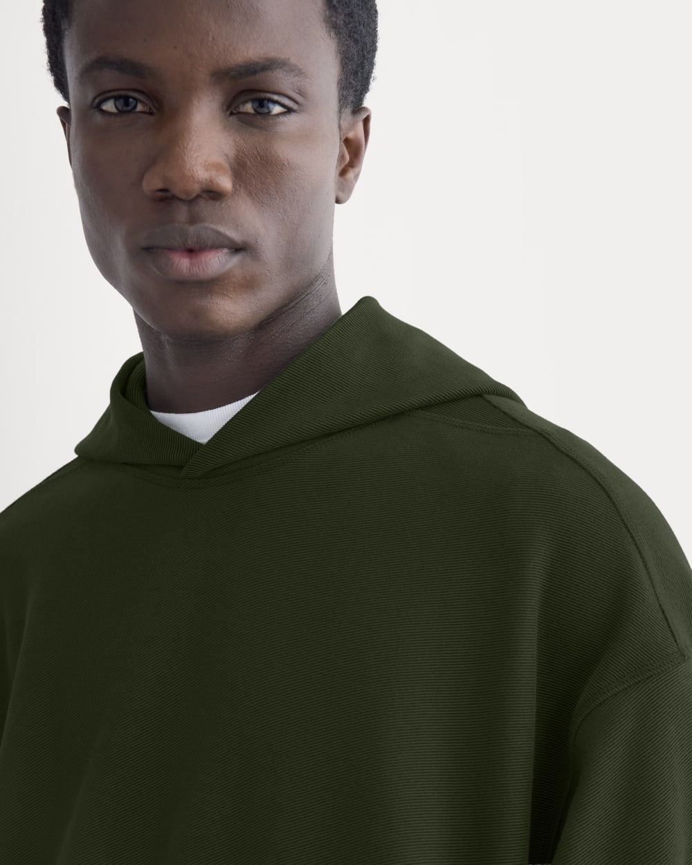 Twill Terry Jacquard Hoodie | Dark Forest