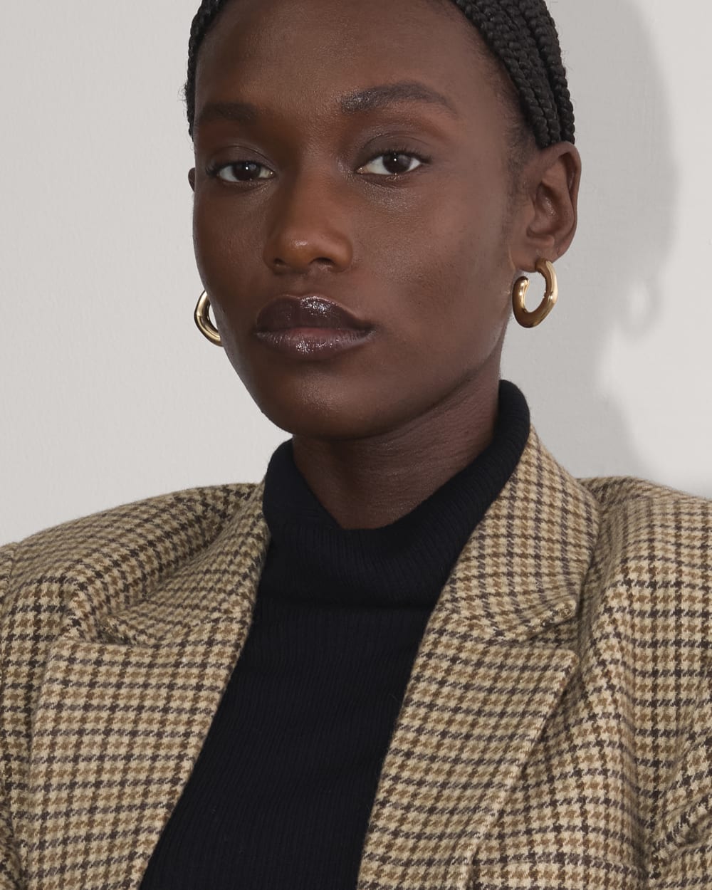 The Oversized Blazer in Wool | Camel Houndstooth