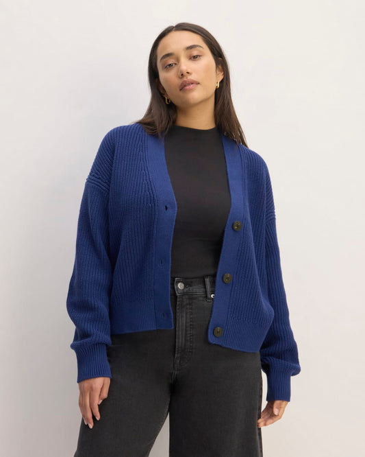 The Boxy Cardigan in Everyday Cotton | Bellwether Blue