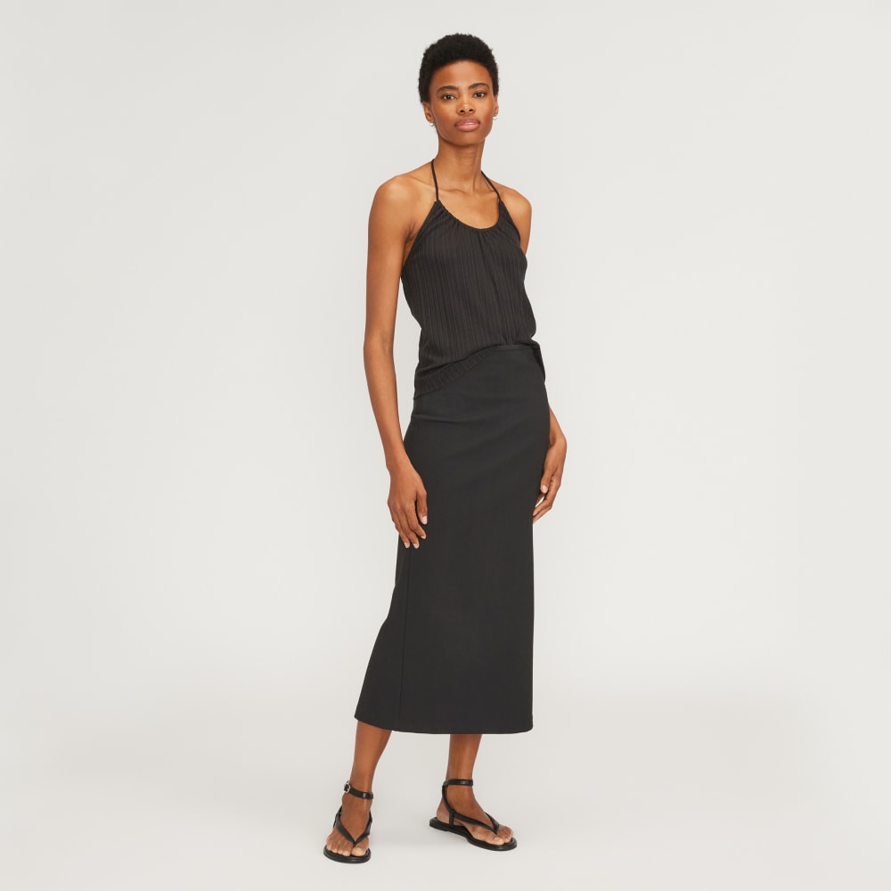 The Rib Soft Knit Halter Top | Black